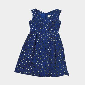 NWT Kate Spade Blue Modern Cheetah Print Fit & Flare Dress - Size 4 Knee-Length